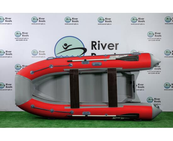 Надувная лодка РИБ RiverBoats RB 380 (серо-красный)