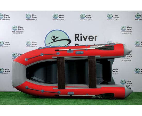 Надувная лодка РИБ RiverBoats RB 380 (серо-красный)