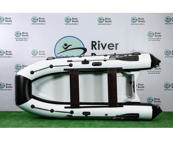 Надувная лодка РИБ RiverBoats RB 380 (черно-белый)