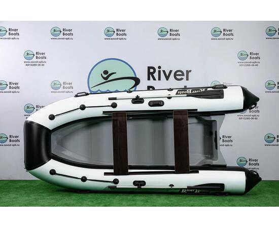 Надувная лодка РИБ RiverBoats RB 380 (черно-белый)