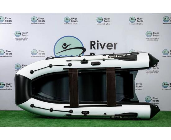 Надувная лодка РИБ RiverBoats RB 380 (черно-белый)