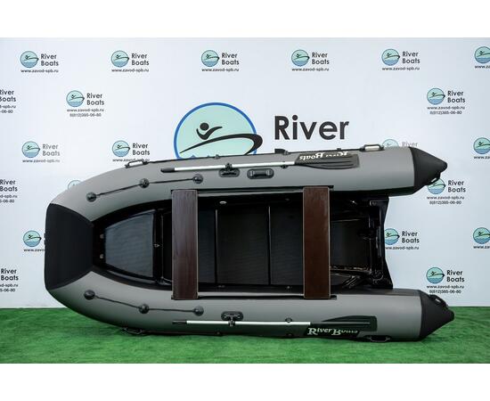 Надувная лодка РИБ RiverBoats RB 380 Встроенный рундук (черно-белый)