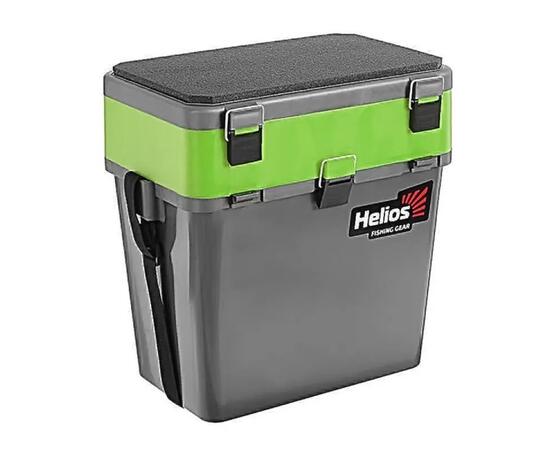 Ящик рыболовный зимний Helios 19 л (серый/салатовый)