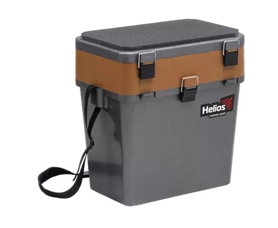 Ящик рыболовный зимний Helios 19 л (серый/золото)