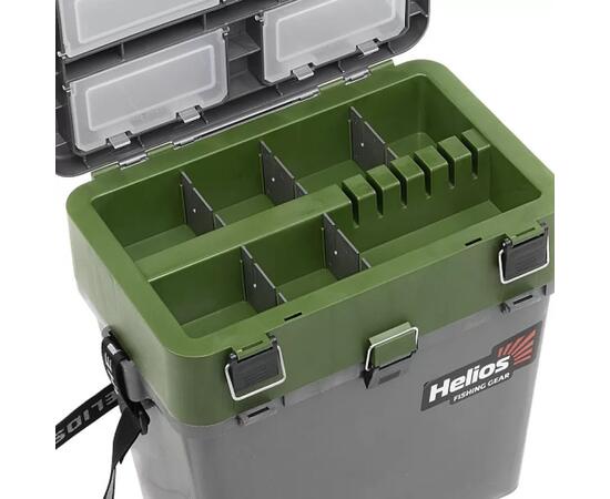 Ящик рыболовный зимний Helios 19 л (серый/хаки)