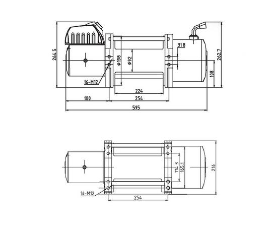 Лебедка T-max Musclelift EW-15000 со стальным тросом