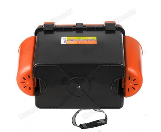 Ящик рыболовный зимний Helios 19 л с карманами односекционный (оранжевый)