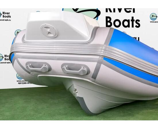 Надувная лодка РИБ RiverBoats RB  400 Встроенный рундук (черно-синий)