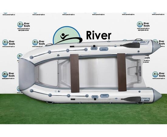 Надувная лодка РИБ RiverBoats RB  400 Встроенный рундук (серо-белый)