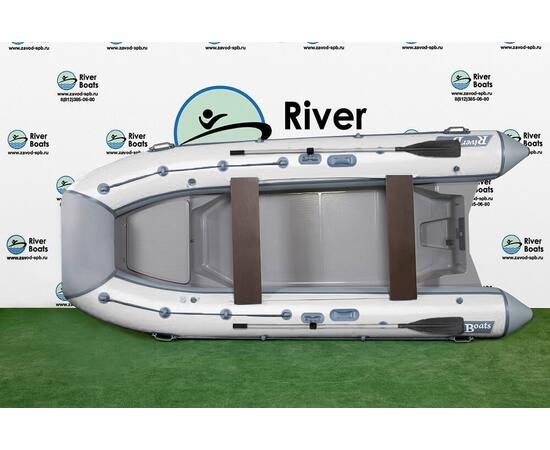 Надувная лодка РИБ RiverBoats RB  400 Встроенный рундук (серо-белый)