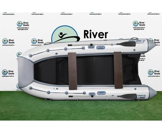 Надувная лодка РИБ RiverBoats RB  400 Встроенный рундук (серо-белый)