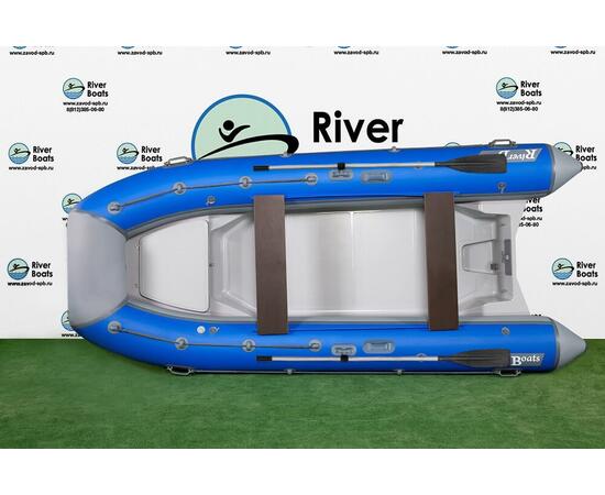 Надувная лодка РИБ RiverBoats RB  400 Встроенный рундук (серо-синий)