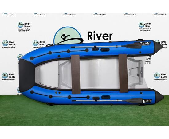Надувная лодка РИБ RiverBoats RB  400 Встроенный рундук (черно-синий)