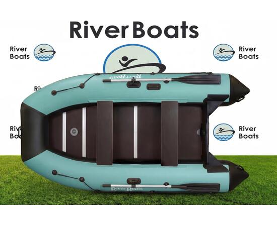 Надувная лодка RiverBoats RB 330 Киль (черно-тиффани)