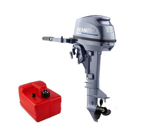 Лодочный мотор 2T Seanovo SN 9.8 FHS + чехол в подарок, в комплекте с выносным баком 12л