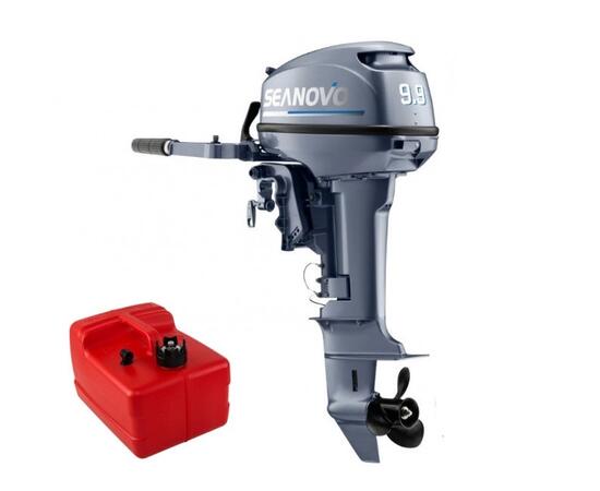 Лодочный мотор 2T Seanovo SN 9.9 FHS + чехол в подарок, в комплекте с выносным баком 12л