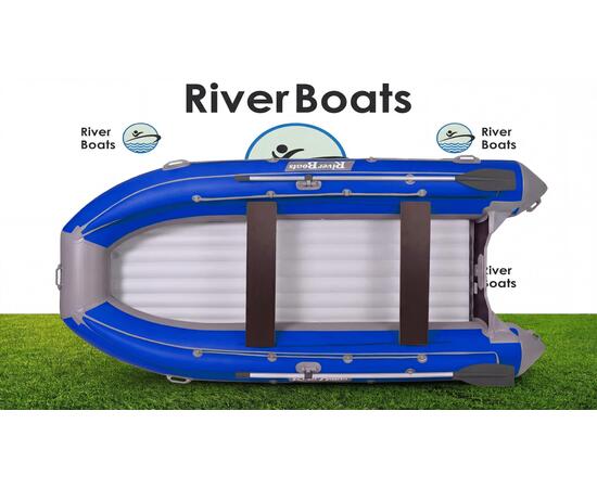 Надувная лодка RiverBoats RB 390 НДНД Фальшборт (серо-синий)