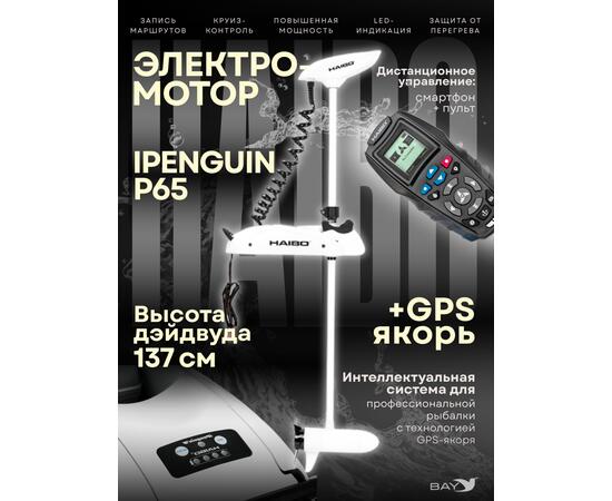 Электромотор лодочный Haibo iPenguin P65 (GPS якорь)