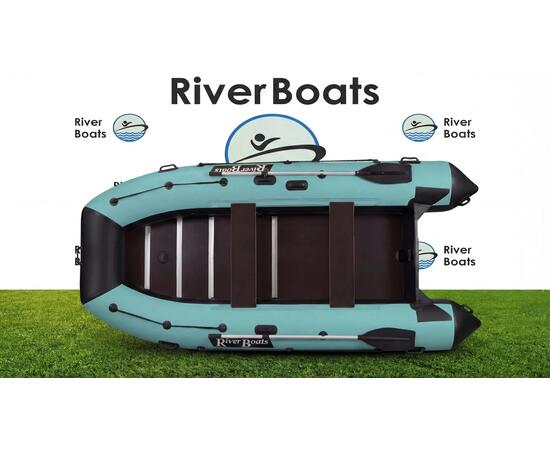 Надувная лодка RiverBoats RB 370 Киль (черно-тиффани)
