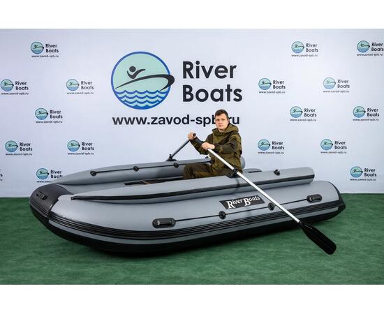 Надувная лодка RiverBoats RB 410 Киль с фальшбортом (черно-серый)