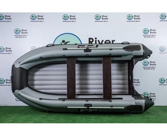 Надувная лодка RiverBoats RB 390 НДНД Фальшборт (черно-тиффани)