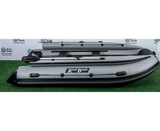 Надувная лодка RiverBoats RB 390 НДНД Фальшборт (серо-тиффани)