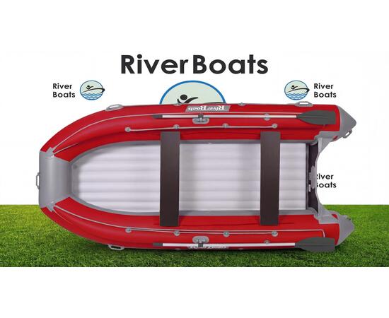 Надувная лодка RiverBoats RB 410 НДНД Фальшборт (серо-красный)
