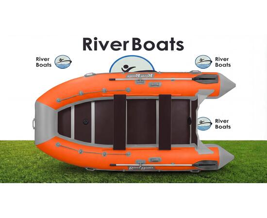 Надувная лодка RiverBoats RB 410 Киль (серо-оранжевый)