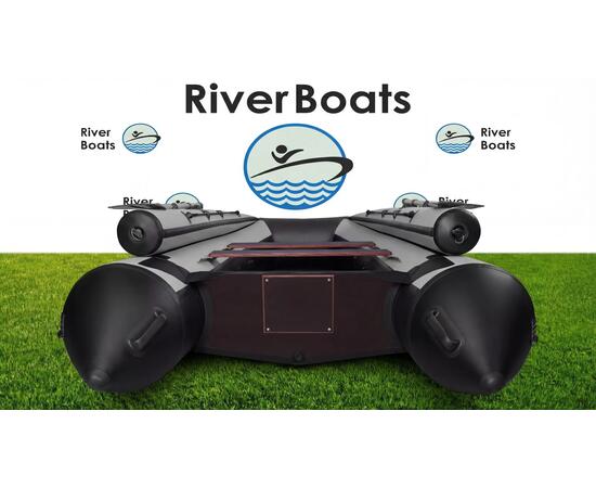 Надувная лодка RiverBoats RB 410 Киль с фальшбортом (черно-оранжевый)
