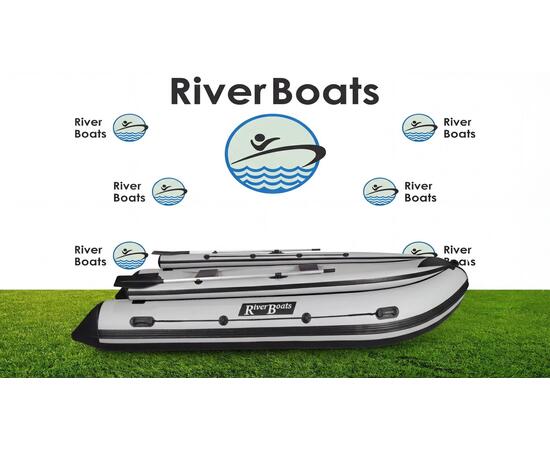 Надувная лодка RiverBoats RB 390 Киль с фальшбортом (серо-белый)