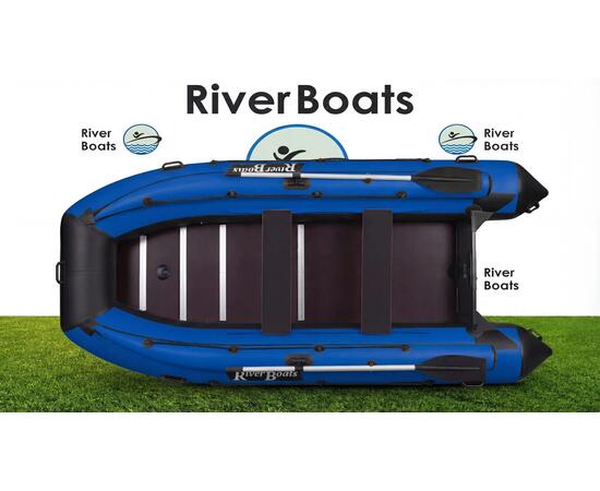 Надувная лодка RiverBoats RB 390 Киль с фальшбортом (черно-синий)