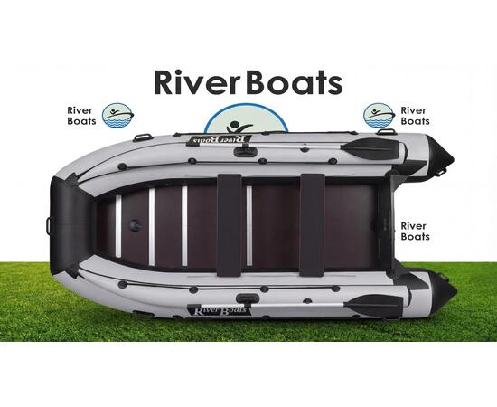 Надувная лодка RiverBoats RB 410 Киль с фальшбортом (черно-серый)