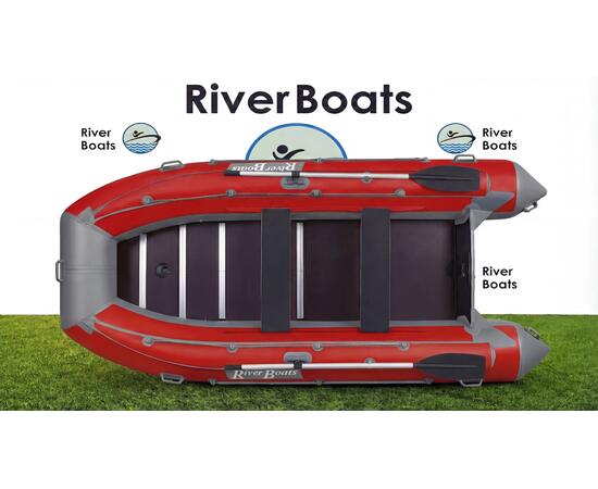 Надувная лодка RiverBoats RB 390 Киль с фальшбортом (серо-красный)