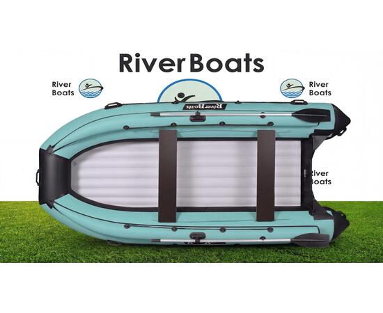 Надувная лодка RiverBoats RB 410 НДНД Фальшборт (черно-тиффани)