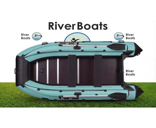 Надувная лодка RiverBoats RB 410 Киль с фальшбортом (черно-тиффани)