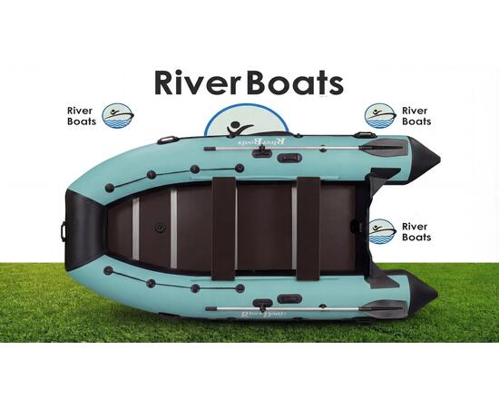 Надувная лодка RiverBoats RB 390 Киль (черно-тиффани)