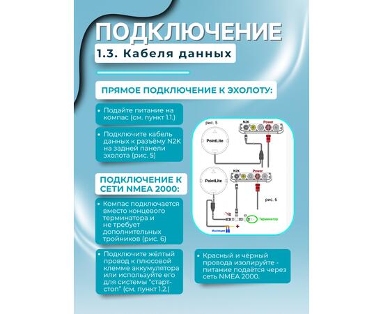 Компас PointLite 360 WiFi прямого подключения к эхолоту