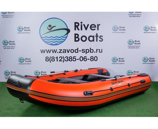 Надувная лодка RiverBoats RB 430 Киль (черно-тиффани)