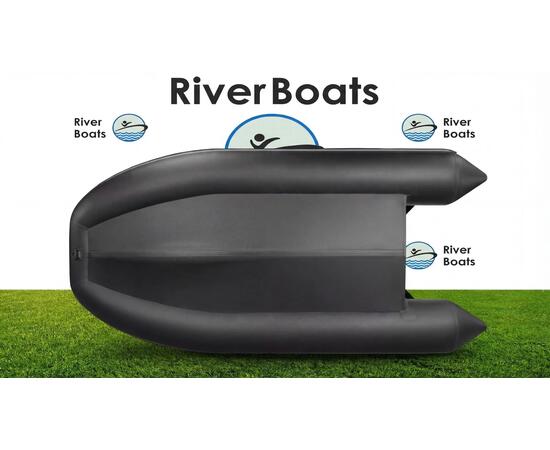 Надувная лодка RiverBoats RB 430 Киль с фальшбортом (черно-оранжевый)