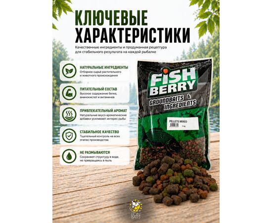 Lion Baits Пеллетс карповый медленно растворимый FishBerry Mixed миксованный - 1 кг