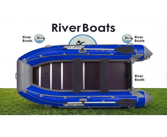 Надувная лодка RiverBoats RB 430 Киль с фальшбортом (серо-синий)