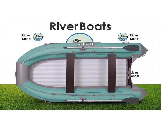 Надувная лодка RiverBoats RB 430 НДНД Фальшборт (серо-тиффани)