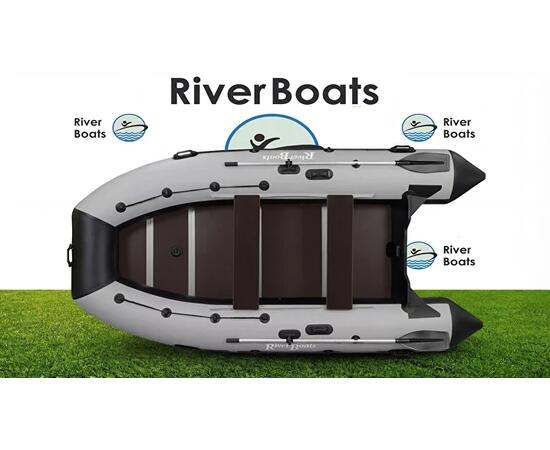 Надувная лодка RiverBoats RB 430 Киль (серый)