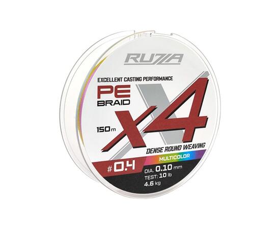 Шнур RUZZA X4 150м Multicolor 0,10мм 4,6кг/10lb