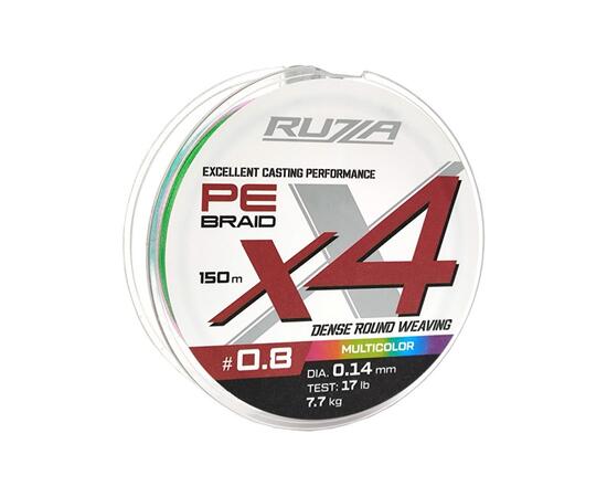 Шнур RUZZA X4 150м Multicolor 0,14мм 7,7кг/17lb