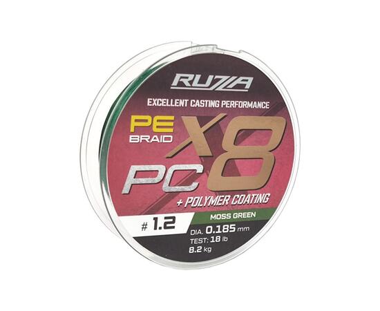 Шнур RUZZA X8 PC 150м Moss Green 0,185мм 8,2кг/18lb
