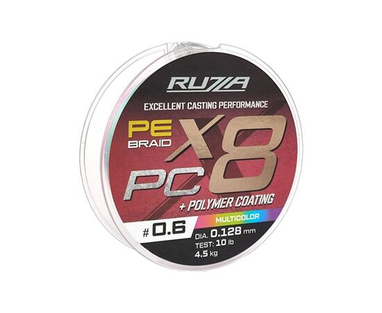 Шнур RUZZA X8 PC 150м Multicolor 0,128мм 4,5кг/10lb