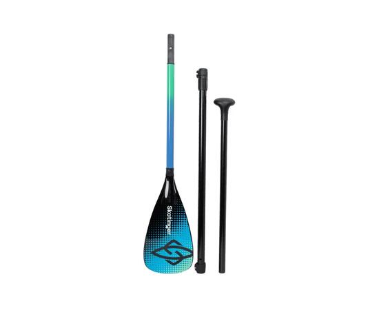 Однолопастное весло из фибергласса Skatinger Fiberglass SUP Paddle Colorful Watermark, чёрно-голубой