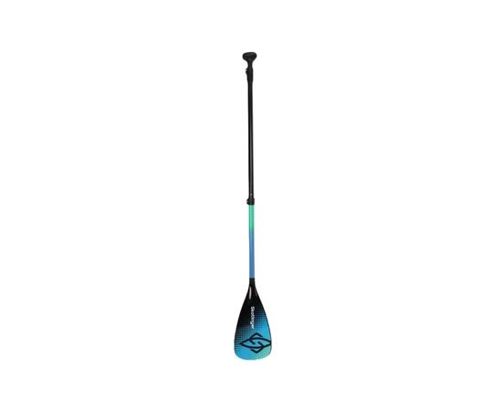 Однолопастное весло из фибергласса Skatinger Fiberglass SUP Paddle Colorful Watermark, чёрно-голубой