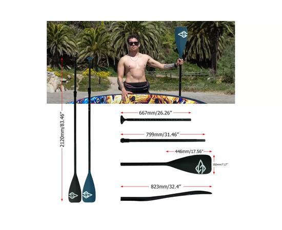 Однолопастное весло из алюминия Skatinger Aluminum SUP Single Blade, фиолетовый